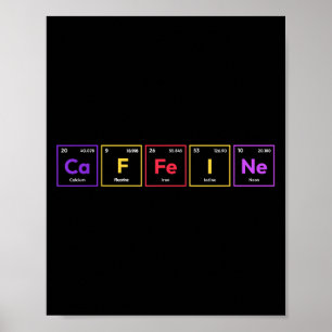 Poster Caffeine Molecule Café Químico de Fórmula Química