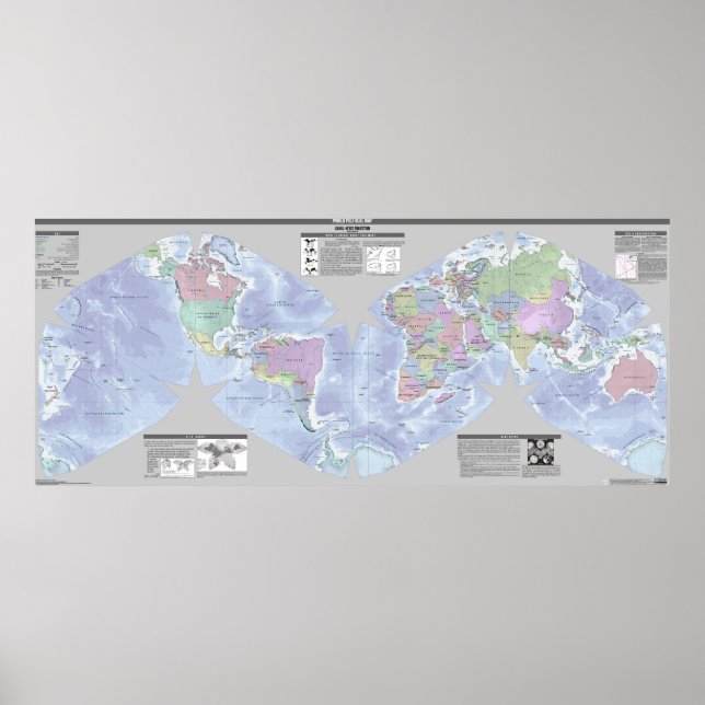 Póster Cahill-Keyes Mapa Político Mundial (Frente)