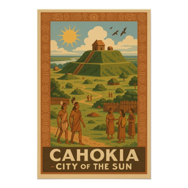 Póster Cahokia - Cidade Antiga dos Montes (Frente)