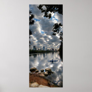 Poster Caiaque do lago ladybird - skyline - Austin Texas