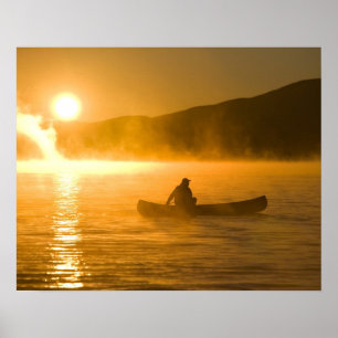 Póster Caiaque na Baía Lily ao nascer do sol, Lago Mooseh
