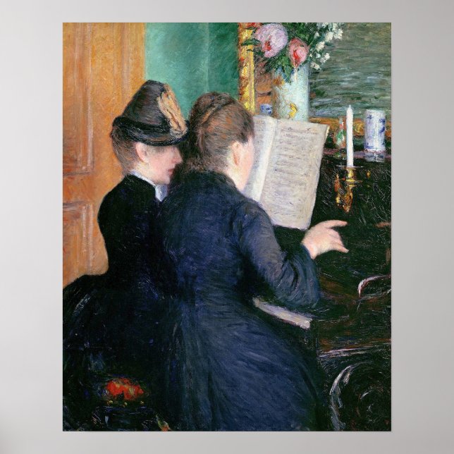 Poster Caillebotte - A lição do Piano (Frente)