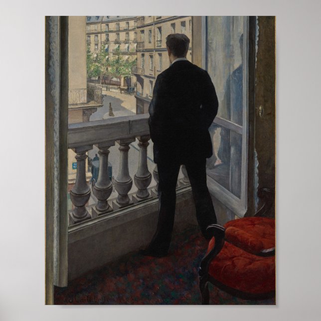 Poster Caillebotte - Jovem na Janela (1876) (Frente)