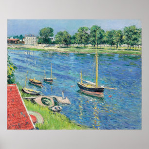 Poster Caillebotte - O Sena Na Argentina. Barcos