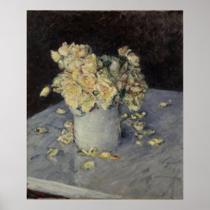Poster Caillebotte - Rosas Amarelas em um Vaso 1882