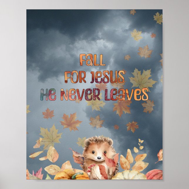 Poster Cair Por Jesus Ele Nunca Deixa Design (Frente)