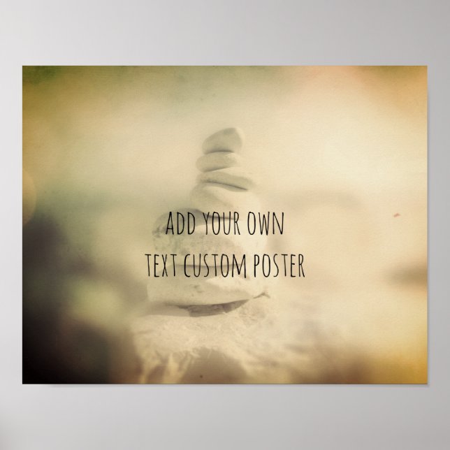 Poster cairn do rock tranquilo adicione seu próprio texto (Frente)