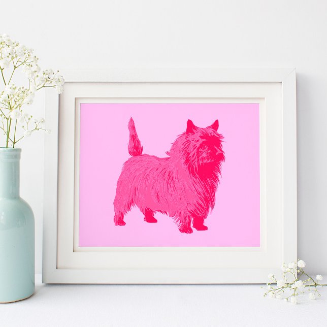 Póster Cairn Terrier Rosa Estilo Moderno (Modern Style Pink Cairn Terrier Poster)