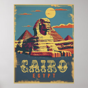 Poster Cairo: Esfinge Vintage