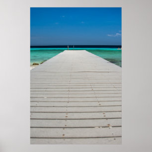 Poster Cais Brancos, Praia da Areia, Oceano Azul