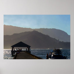 Póster Cais da Baía de Hanalei, Kauai, Havaí