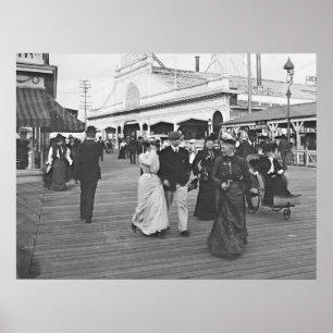 Poster Cais do oceano em Atlantic City 1902