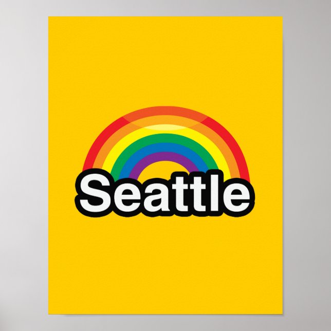 PÓSTER CAIXA-CHUVA DE ORGULHO LGBT SEATTLE (Frente)