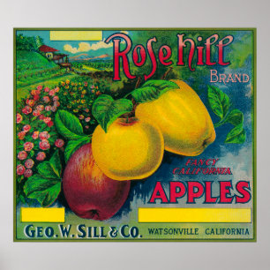 Póster Caixa cor-de-rosa LabelWatsonville de Apple do