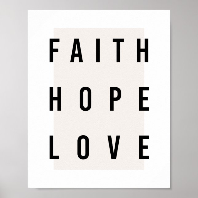 Poster Caixa de Amor Faith Hope (Frente)