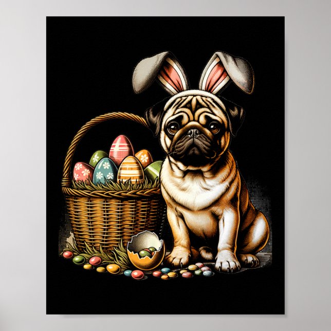 Poster Caixa de Cachorro Boxer Bunny Fofinho Ovos de Pásc (Frente)