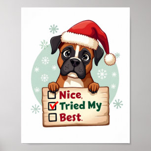 Poster Caixa de cachorro fofo de Natal Legal Tentei o meu