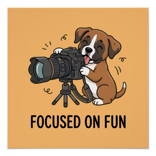 Póster Caixa de Cão Brincalhão Entusiasta de Câmera Arte  (Frente)