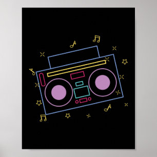 Poster Caixa de diálogo do Neon Radio Ghettoblaster dos a