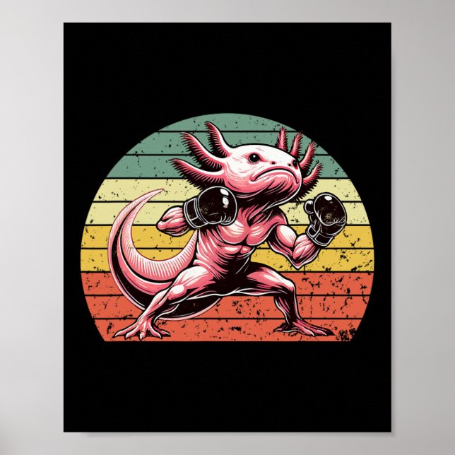 Poster Caixa de Excelente do Axolotl Boxer Boxer do Estil (Frente)