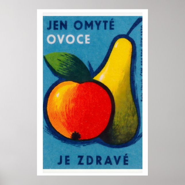 Poster Caixa de Fósforos de Frutas Impressa Arte de Pared (Frente)
