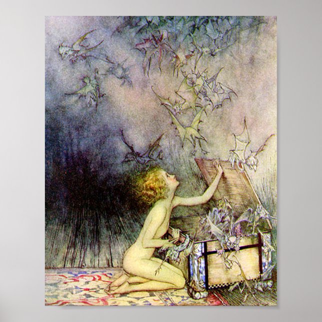 Poster Caixa de Pandora de Arthur Rackham (Frente)