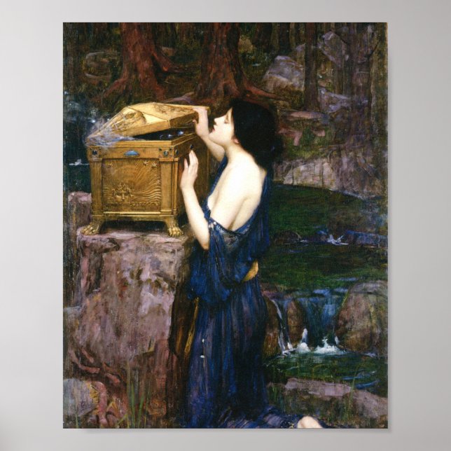 Poster Caixa de Pandora - John William Waterhouse (Frente)