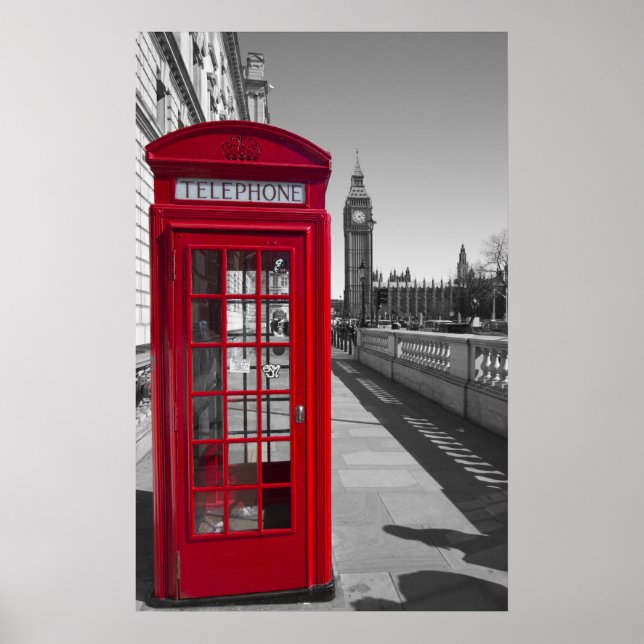 Poster Caixa de telefone Big Ben Red (Frente)