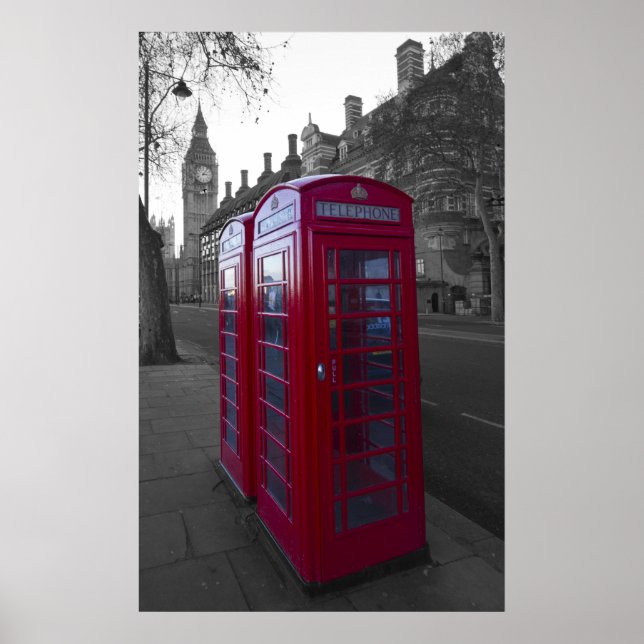 Póster Caixa de Telefone Vermelho de Londres (Frente)