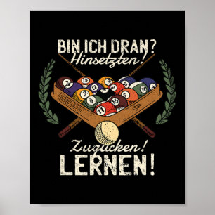Poster Caixa Ich Dran Sitten! Zugucken! Aprenda! Billiard