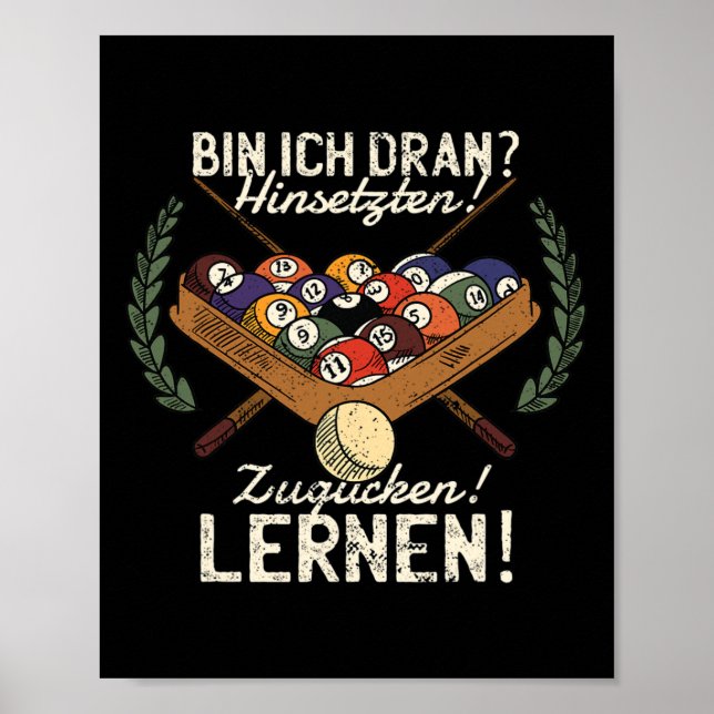 Poster Caixa Ich Dran Sitten! Zugucken! Aprenda! Billiard (Frente)