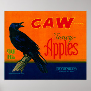 Póster Caixa LabelMedford de Apple do Caw, OU