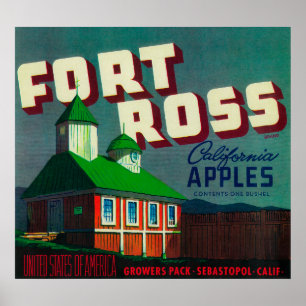Póster Caixa LabelSebastopol de Ross Apple do forte, CA
