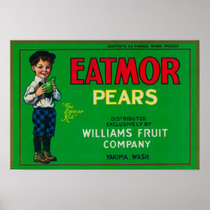 Poster Caixa LabelYakima da pera de Eatmor, WA
