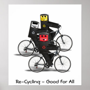 Póster Caixas de Reciclar de Ciclismo