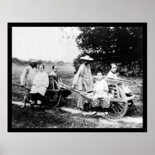 Póster Caixas de rodas de passageiros China 1910