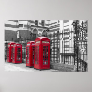 Poster Caixas de telefone vermelhas