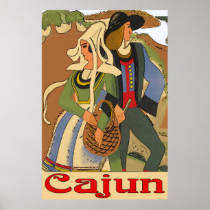 Póster Cajun Couple with Oaks