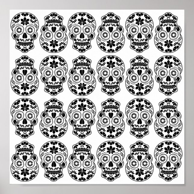 Poster Calavera - crânio de açúcar doce_floral calavera m (Frente)
