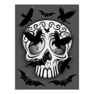 Póster Calaveras Decorativas do Halloween