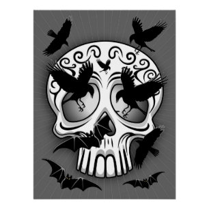 Póster Calaveras Decorativas do Halloween