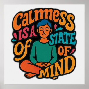 Poster Calbaga É Um Estado De Mente - Meditando Yogi Zen 