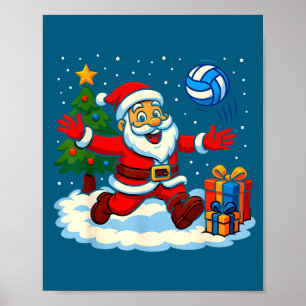 Poster Calça de Natal Santa Escolinha de Vôlei Árvore de