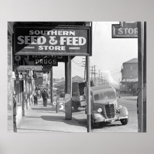 Póster Calçada de Nova Orleans, 1935. Foto Antiga