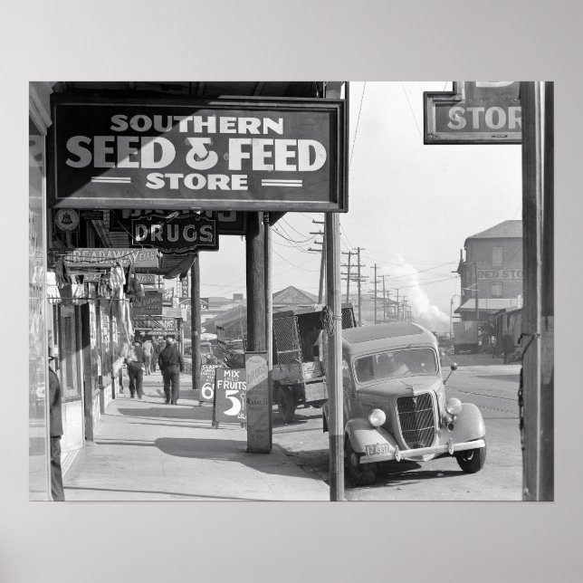Póster Calçada de Nova Orleans, 1935. Foto Antiga (Frente)