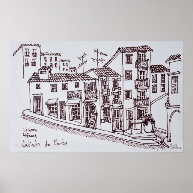 Poster Calcada do Forte, Alfama | Lisboa, Portugal (Frente)