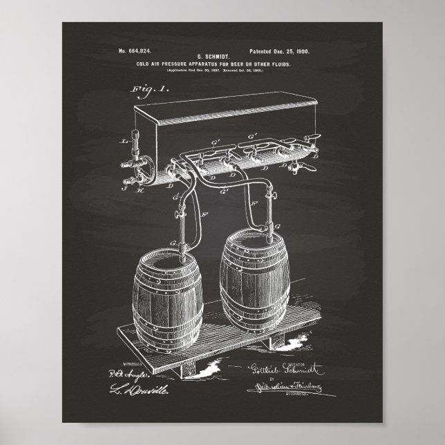 Póster Calçado De Arte Patente Da Cerveja De Pressão A Fr (Frente)