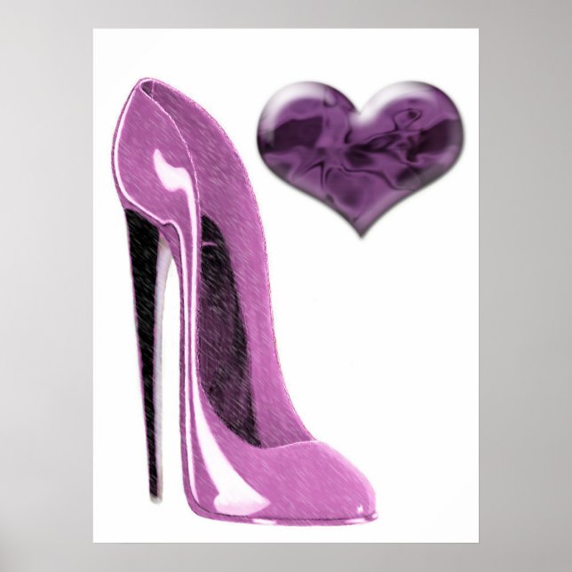 Póster Calçado de Estiletto Rosa e Mangueira (Frente)
