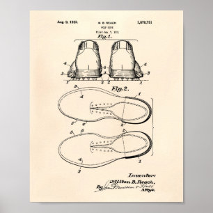 Poster Calçado De Golfe 1932 Arte Patente - Antigo Peper