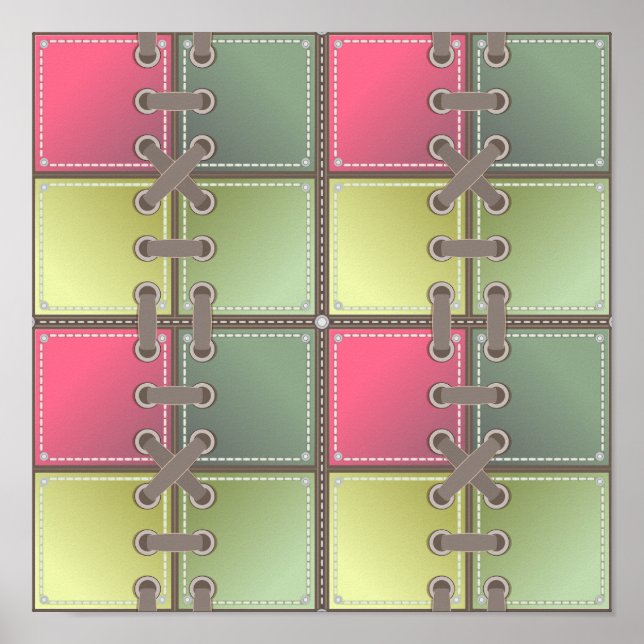 Poster calçado laca moda rosa e verde (Frente)